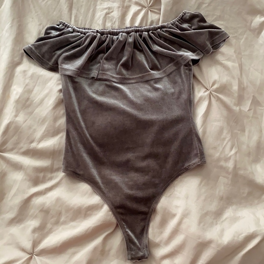 Light Brown Off-Shoulder Bodysuit